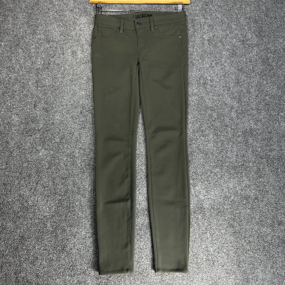 Genetic Pants Womens 25 Shane Olive Green Stretch Skinny Zip Fly Pockets